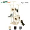 Domestic Delivery Big Cat Tree Tower Condo Furniture Scratch Post Cat Jumping Toy with Ladder for Kittens Pet House Play
