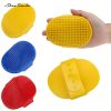 Small Puppy Dog Rubber Soft Pet Cleaning peine perro Oval Bath Brush Massage Brush Comb With Adjustable Strap Cat Dog Grooming